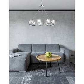 Cadence 9-Light Chrome Chandelier 32" with Glass Shades Indoor Lighting (1 of 8)