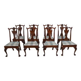 Set of 8 Howard Szmolko Walnut Chippendale Dining Chairs 22w x 22d x 40h (1 of 10)