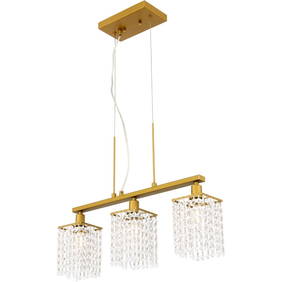 Taylor 3-Light Brass Crystal Pendant 22in Modern Fixture (1 of 12)