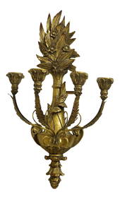 French Style Gold Gilt Finish 4 Arm Candelabra Wall Sconce (1 of 7)