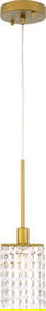 Elegant Lighting Taylor Mid-Century Brass Pendant 13.40H 4.70W 4.70D Adjustable Height (1 of 1)