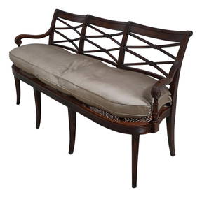 Regency Style Down Seat Cushion Mahogany Settee (1 of 10)
