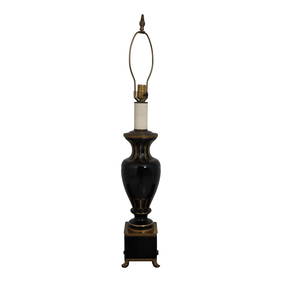 Vintage Empire Style Black Porcelain Brass Lamp 6 x 6 x 37 (1 of 10)
