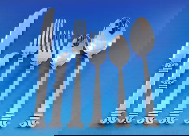 Pedro Castillo Aztec Column Sterling Silver Flatware Set 48 pcs Mid-Century Modern (1 of 6)
