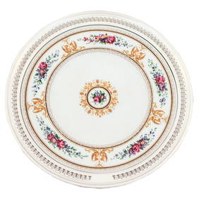 Vintage 1940s Sterling Silver & Wedgwood Porcelain Tray 13" (1 of 5)