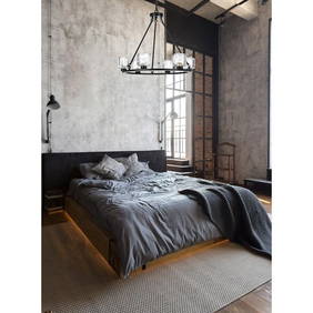 Elegant 6-Light Black Farmhouse Chandelier Cadence 26in with Glass Shades (1 of 8)