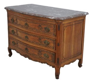 19th Century French Louis XV Marble Top Commode Chest 50.5w x 27d x 35h (1 of 10)