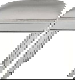 Elegant Lighting Silver Wood Dressing Stool 18x18x14 (1 of 1)