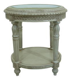 Kincaid French Louis XVI End Table with Beveled Glass Top 26.5" (1 of 8)