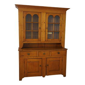 Early 19th C Antique Pennsylvania Dutch Step Back Cupboard 68x22x90 (1 of 10)