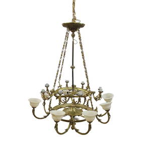 Monumental 48" Bronze Chandelier French Style 60" Tall (1 of 10)