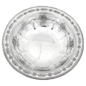 Vintage 1940s Sterling Silver Louis XIV Bowl 10" with Floral Design (1 of 6)