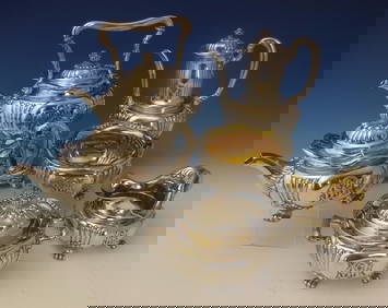 Tiffany & Co One-Of-A-Kind Sterling Silver Tea Set Chrysanthemum 6pc 1850-1899 (1 of 12)