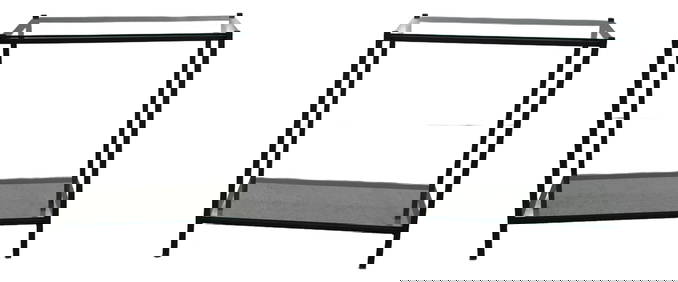 Charleston Forge Black Iron 2 Tier End Tables with Glass Shelves 23x18x24 (1 of 10)