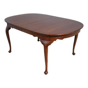 Henkel Harris Cherry Dining Table Queen Anne Style 42 x 64 with 3 Leaves (1 of 10)