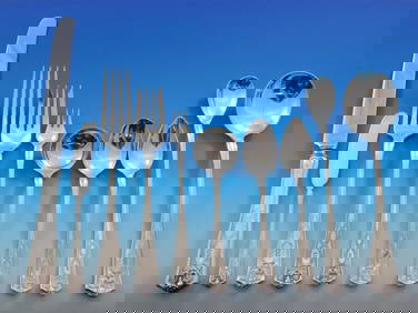 Tiffany & Co. Winthrop Sterling Silver 125pc Flatware Set with Monogram (1 of 7)
