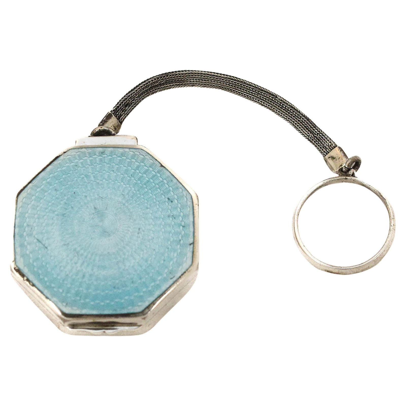 Antique Art Deco Sterling Silver Enamel Pillbox 1920s: Antique Art Deco Sterling Silver Enamel Pillbox 1920s This exquisite antique Art Deco pillbox features a stunning octagonal design crafted from sterling silver. The top is adorned with vibrant enamel,