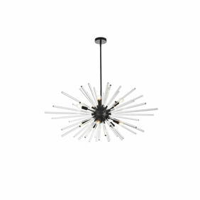 Sienna 10-Light Black Sputnik Chandelier 46in with Glass Rods (1 of 9)