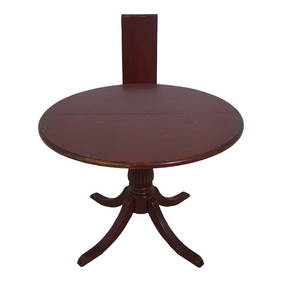 Habersham Round Distressed Dining Table Country Red 42 x 42 with 12 Inch Leaf (1 of 10)