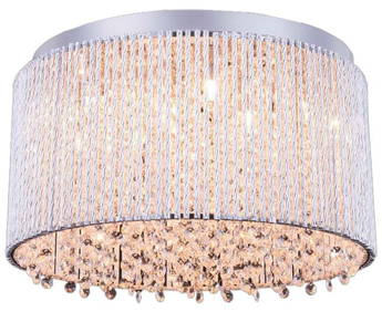 Elegant Lighting Influx Chrome Crystal Flush-Mount Ceiling Light 12H 16W 16D UL-Listed (1 of 1)