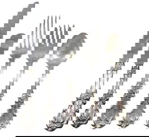 Reed & Barton Burgundy Sterling Silver Flatware Set 60 Pieces with Storage Chest (1 of 6)