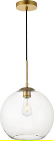 Elegant Lighting Baxter Brass and Glass 11.80 Pendant Light (1 of 1)