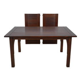 Stickley Mission Oak Arts & Crafts Dining Table with 2 Leaves 42x60 Oak (1 of 10)