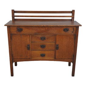 Stickley Antique Mission Oak Sideboard C.1900-1910 48x18.5x37.5 with Backsplash (1 of 10)