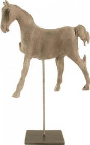 Zentique 14.25 Inch Beige Metal Resin Horse Sculpture (1 of 2)