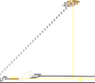 Elegant Lighting Brees Brass Pendant 27 x 2 Adjustable Height 8.60 to 48.60 (1 of 1)