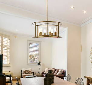 BRASS MID-CENTURY MODERN KITCHEN ISLAND LIVING DINING ROOM BEDROOM CHANDELIER (1 of 8)
