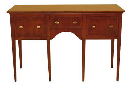 1990s Hekman English Style Sideboard 3 Drawers Yew Wood 56 x 20 x 37.5 (1 of 10)