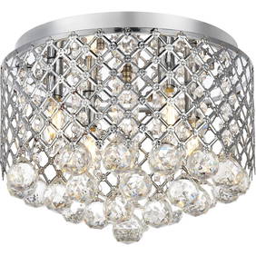 Tully 4-Light Chrome Flush Mount Chandelier with Clear Crystal Accents (1 of 5)