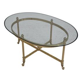Labarge Regency Brass & Glass Coffee Table 36 x 24 x 16 (1 of 10)