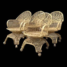 Vintage Russell Woodard Saffron Spun Fiberglass Dining Chairs Set of 4 (1 of 10)