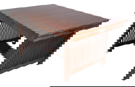 Solid Oak Mission Oak Arts & Crafts Dining Table with 2 Leaves (1 of 10)