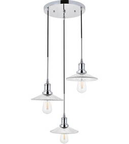 Waltz 3-Light Chrome Pendant Chandelier with Clear Glass Shades (1 of 11)