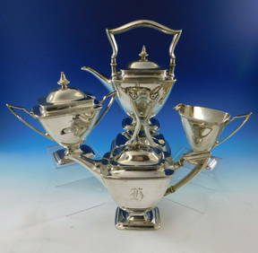 Towle Mary Chilton Sterling Silver 4-Piece Tea Set with Kettle (1 of 10)