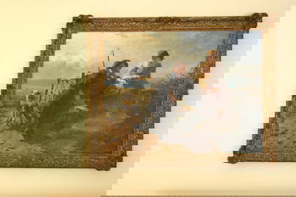 19th Century Oil Painting by James John Hill Signed Lovers Scene (1 of 7)