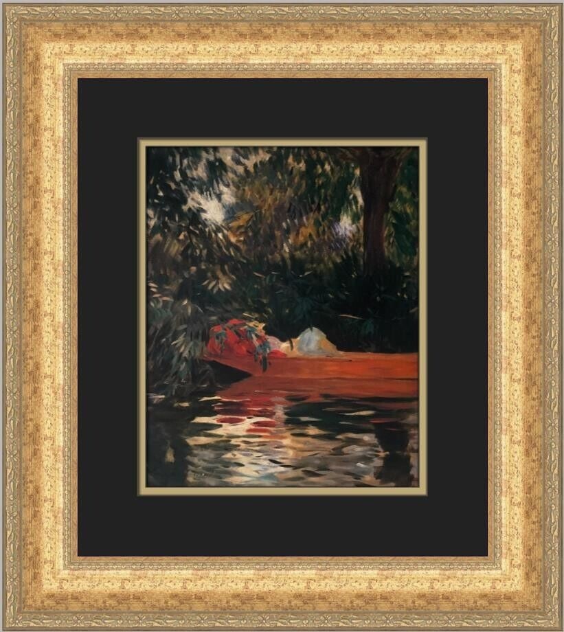 John Singer Sargent Under The Willows Framed Print 19 x 17: John Singer Sargent Under The Willows Framed Print 19 x 17 This exquisite custom framed print showcases John Singer Sargent's captivating work, "Under The Willows." Measuring 19 in height and 17 in wi