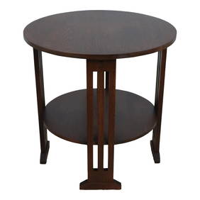 Stickley Arts & Crafts Round Oak Lamp Table 29" x 29" x 28.5" (1 of 10)