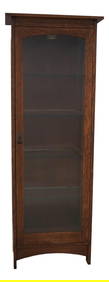 Stickley Arts & Crafts Oak Curio Cabinet 28.5"W Lighted Display 78.5"H (1 of 10)