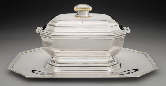 French Art Deco Sterling Silver Tetard Freres Tureen Set with Tray (1 of 7)