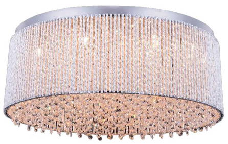 Elegant Lighting Influx Chrome Flush Mount Light 12H 24W 24D (1 of 1)