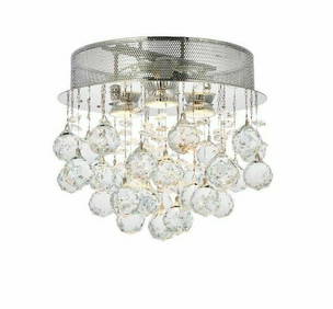 Elegant Lighting Galaxy 3 Light Chrome Flush Mount Chandelier 13 inch (1 of 8)