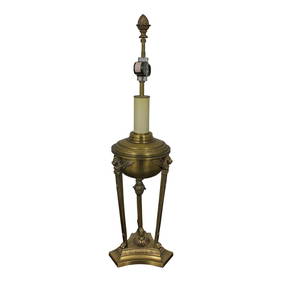 Vintage French Empire Brass Table Lamp 8w x 8d x 29h Excellent Condition (1 of 10)