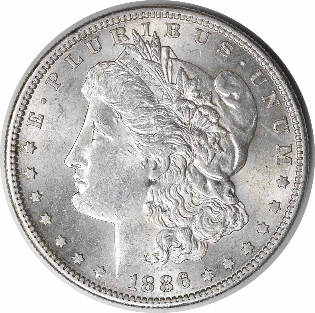 1886-S Morgan Silver Dollar BU Uncertified Silver Coin: 1886-S Morgan Silver Dollar BU Uncertified Silver Coin This stunning 1886-S Morgan Silver Dollar is in uncirculated condition and boasts a Brilliant Uncirculated (BU) grade. Minted in 1886 at the San