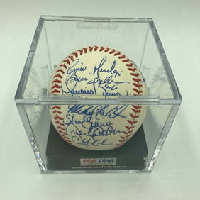 1999 Yankees Team Signed World Series Baseball Jeter Rivera PSA/DNA COA (1 of 12)