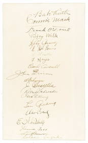 Babe Ruth Lou Gehrig 1934 Japan Tour Team Signed Sheet PSA JSA 6.75 x 11.25 (1 of 4)