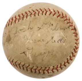 Unique 1940 Josh Gibson Single Signed Baseball PSA JSA COA Homestead Grays (1 of 9)